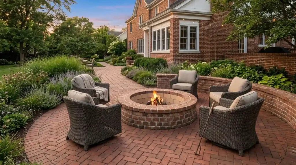 Match a Brick Fire Pit to a Traditional Home