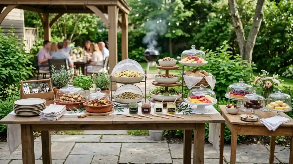 Use a Serving Table to Cut Indoor Trips