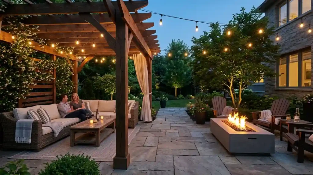 Place the Fire Feature Safely Near a Pergola