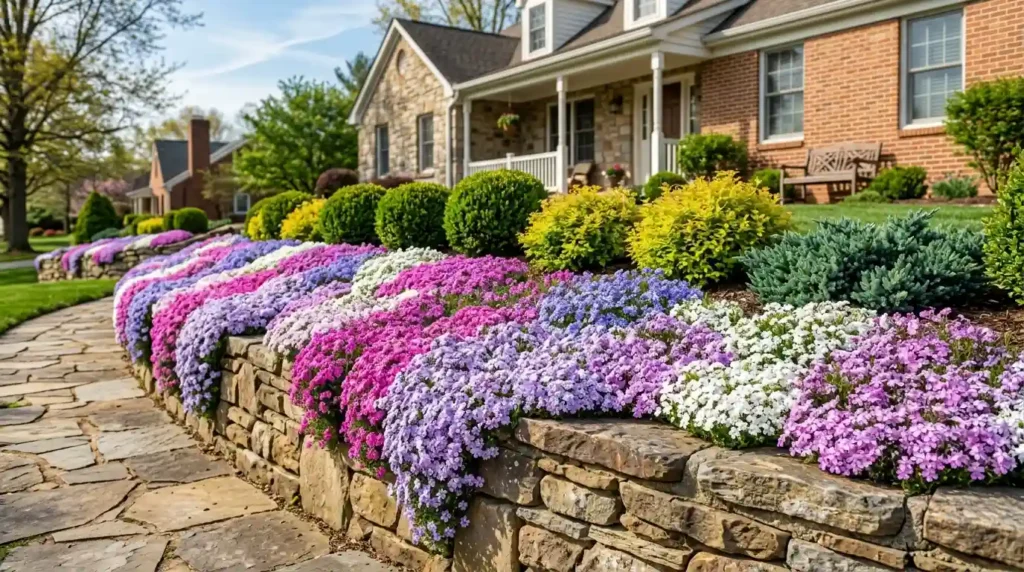 Creeping Phlox Covers Slopes With Spring Flowers