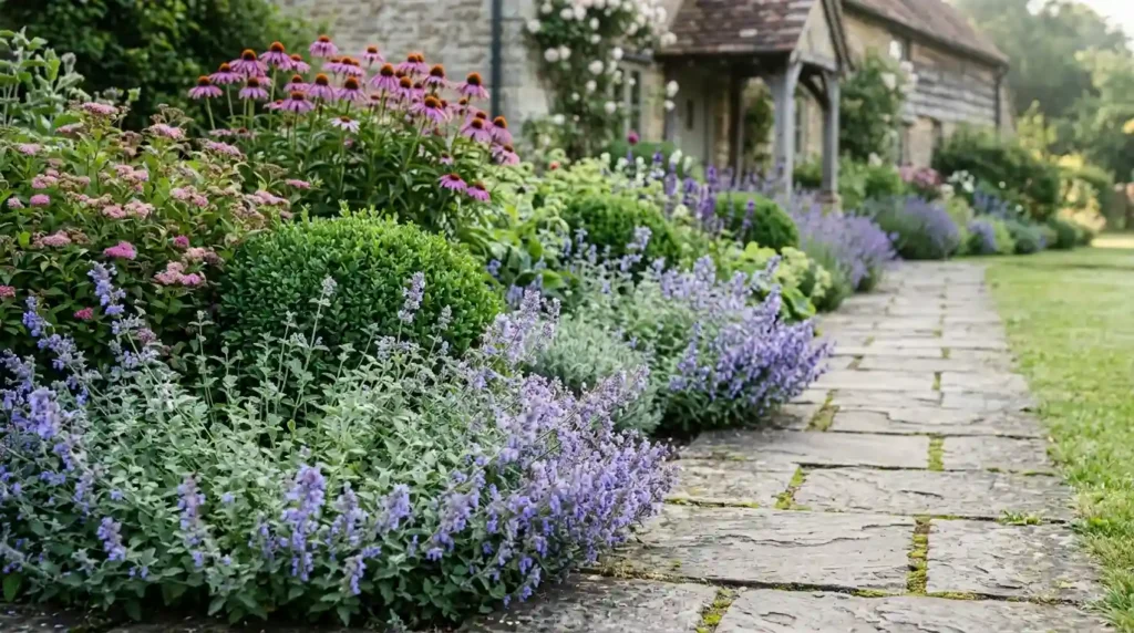 Catmint Softens Hard Walkway Edges