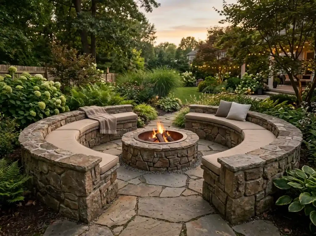 Add Built-In Stone Benches to Save Space