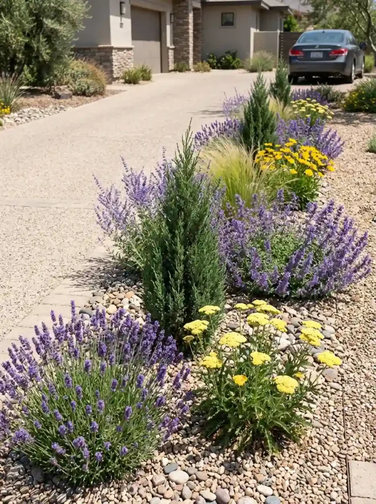 Add Color With Drought-Tolerant Driveway Plants