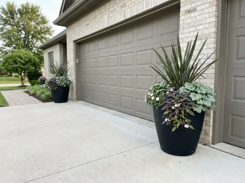 Add Matching Planters Beside the Garage