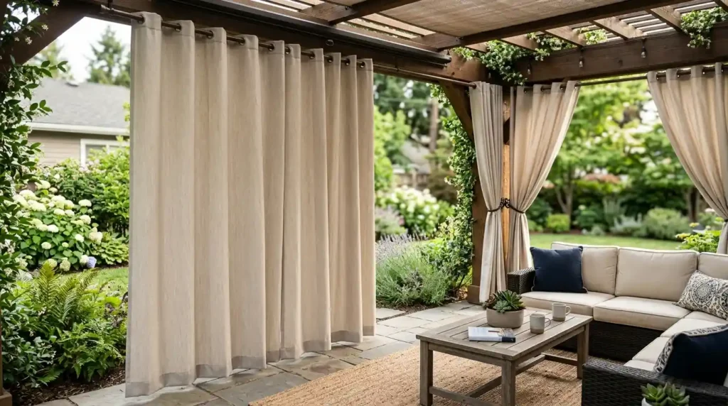 Add Outdoor Curtains to a Pergola