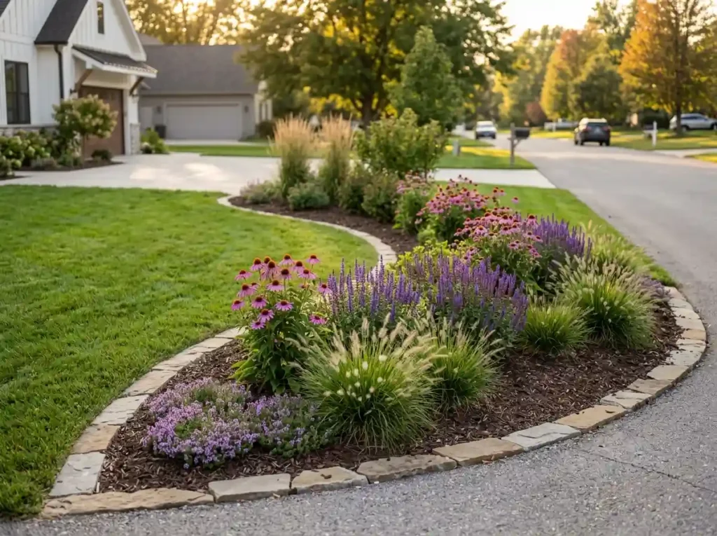 Add a Curved Bed Near the Entrance