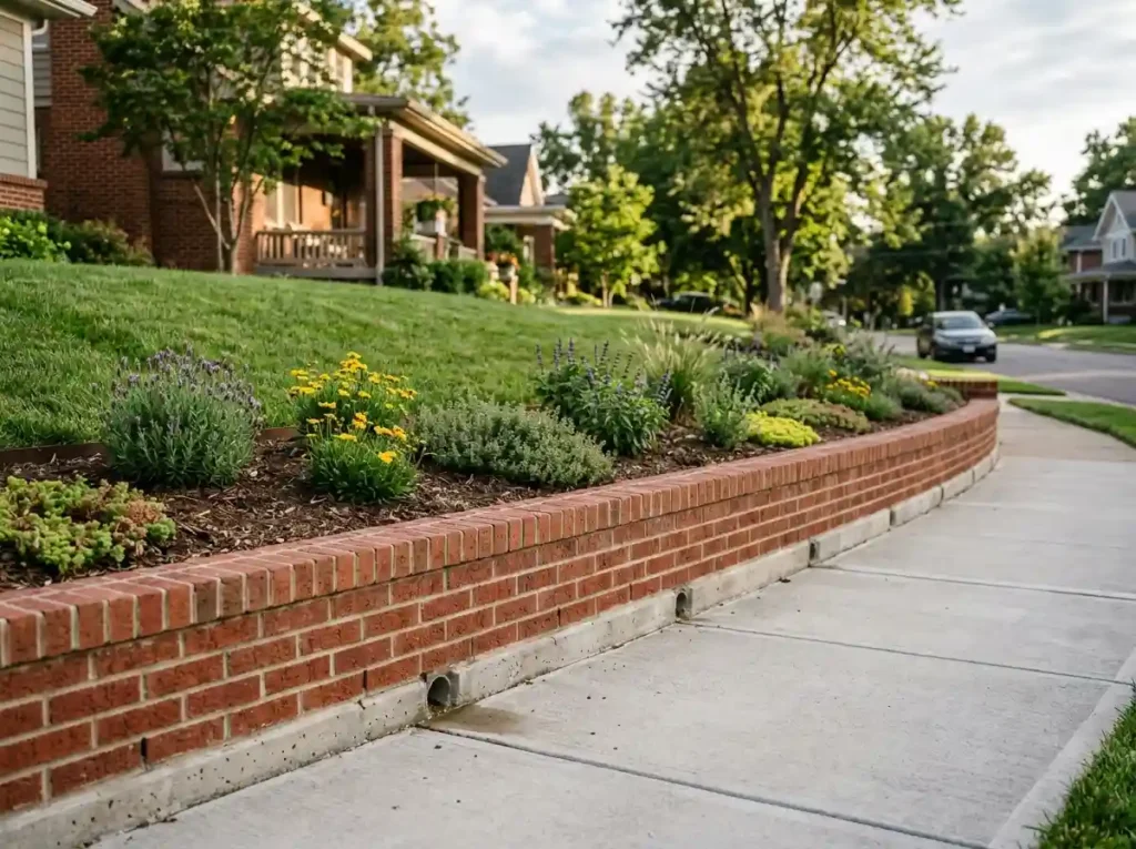 Add a Low Retaining Wall Near the Sidewalk