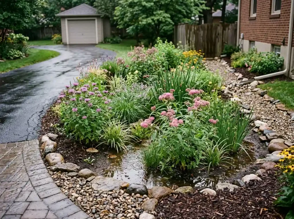 Add a Rain Garden or Drainage Strip