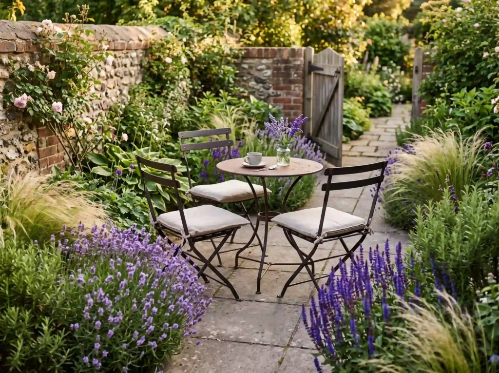 Add a Small Patio Surrounded by Plants