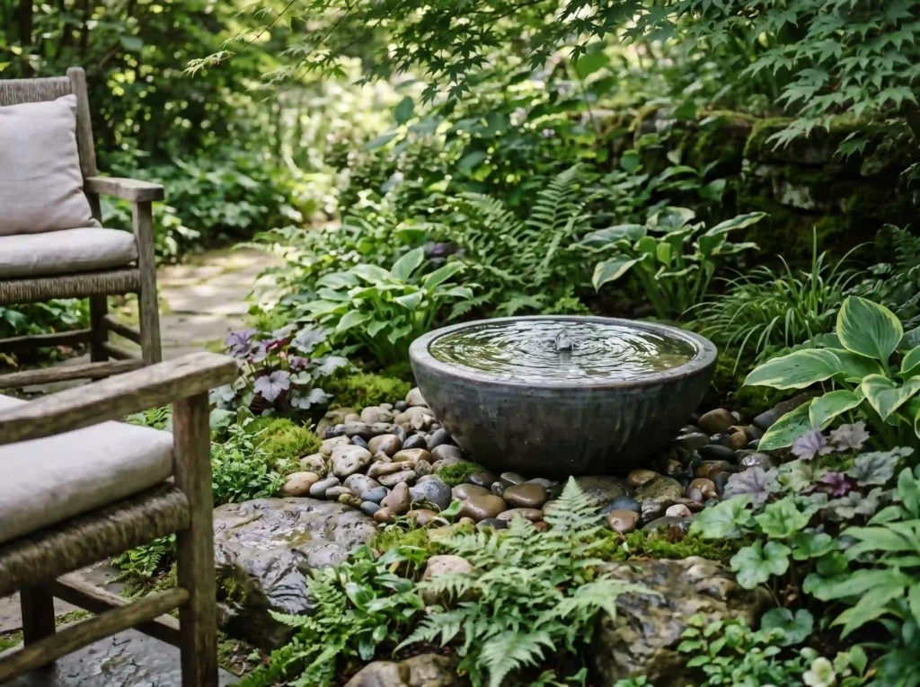 Add a Small Water Feature for Sound and Movement