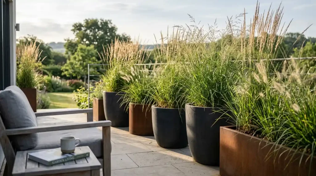 Arrange Tall Ornamental Grasses in Planters
