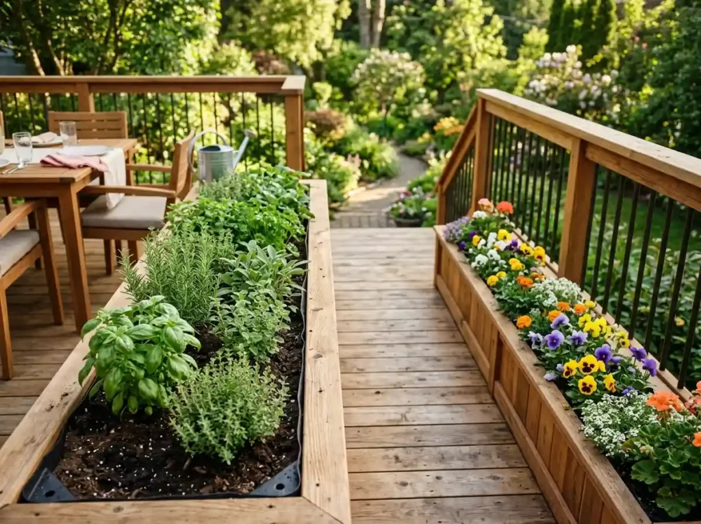 Bring the Garden Onto the Deck With Built-In Planters