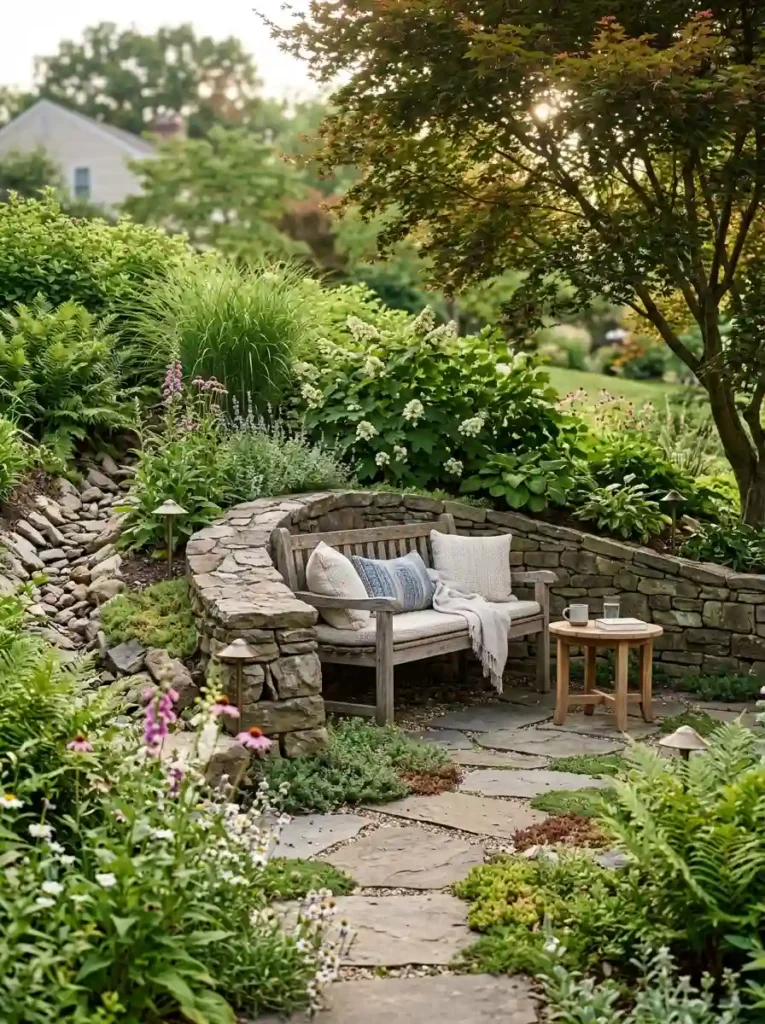 Build a Quiet Seating Nook Into the Hillside