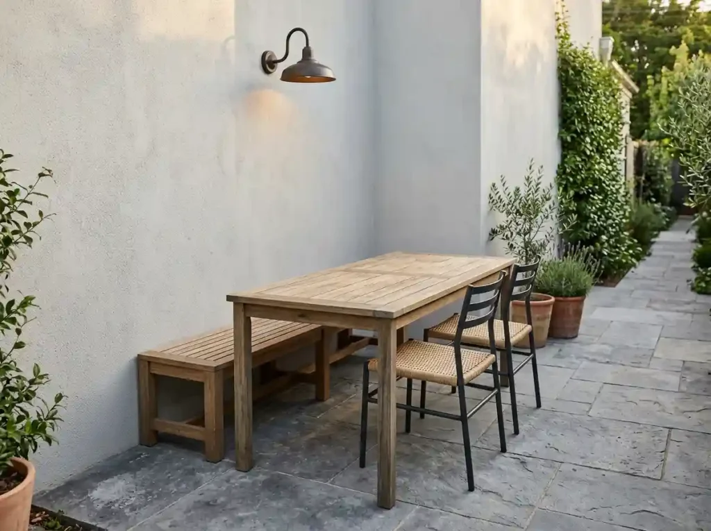 Build a Small Dining Area Against a Wall