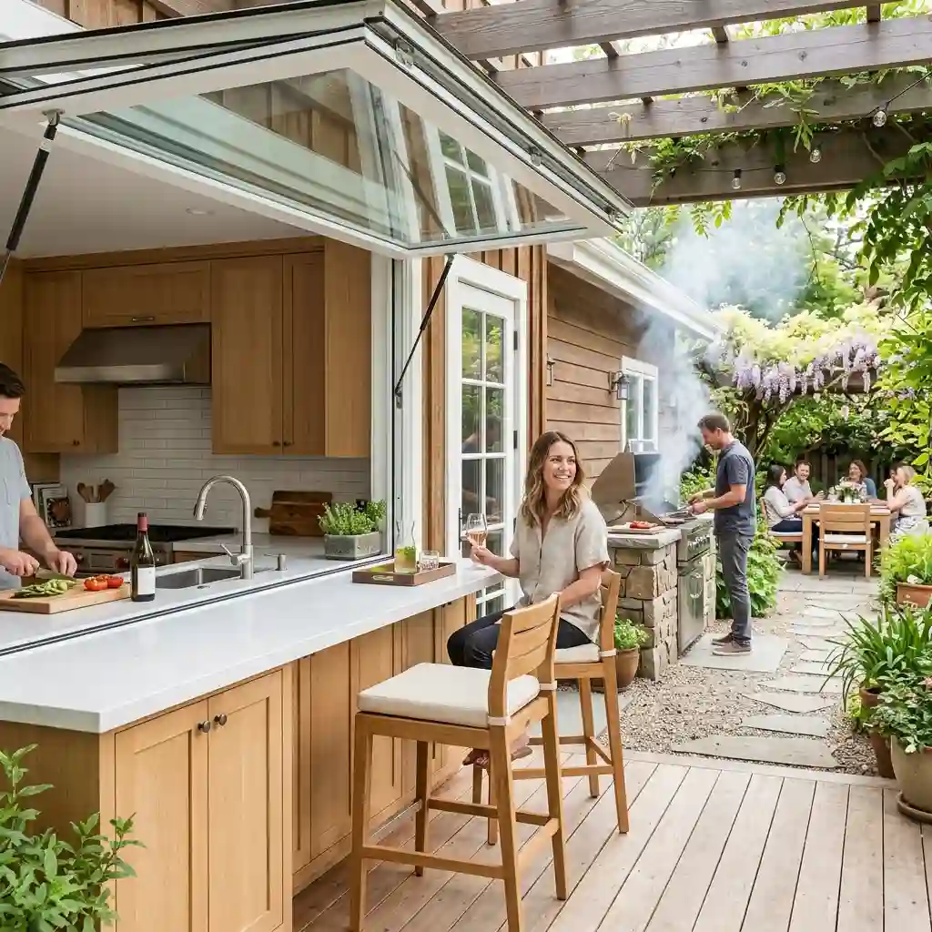 Connect Both Kitchens With a Pass-Through Window