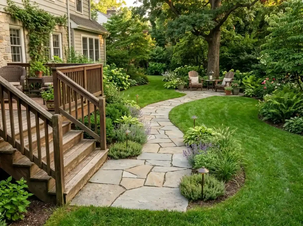Connect the Deck and Yard With a Stone Path