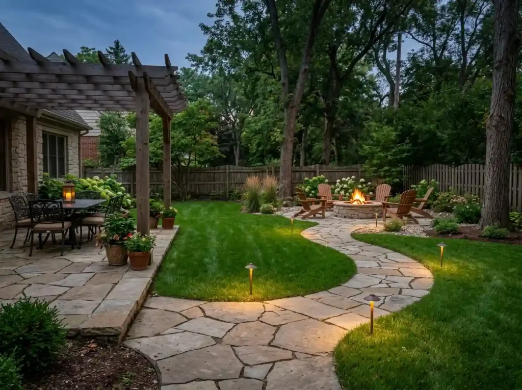 Connect the Fire Pit with an Outdoor Dining Area