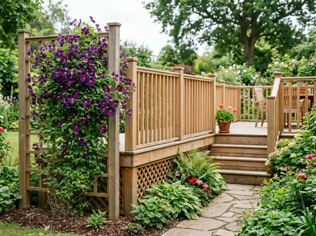 Cover Open Deck Sides With Lattice and Vines