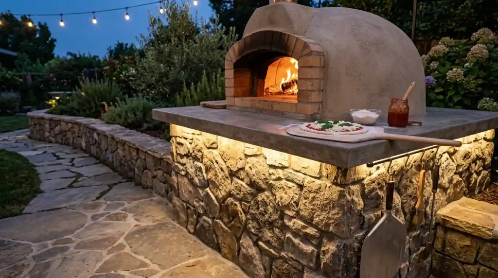 Cover the Oven Base With Stone