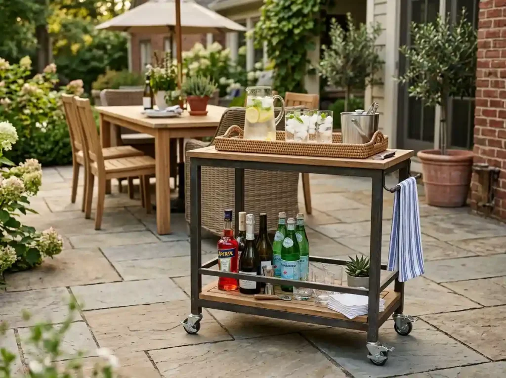 Create a Compact Patio Bar or Serving Station