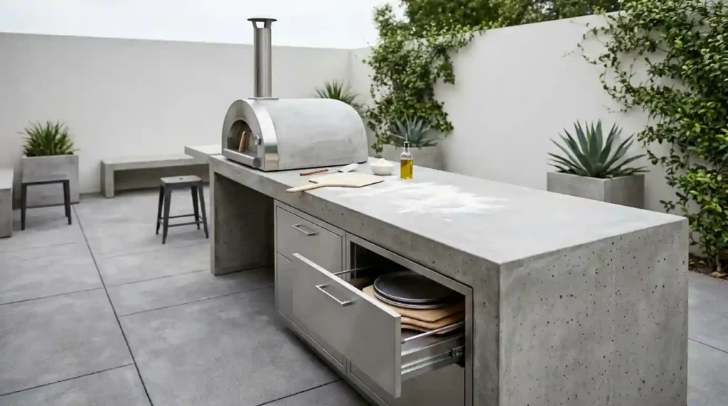 Create a Modern Concrete Pizza Island