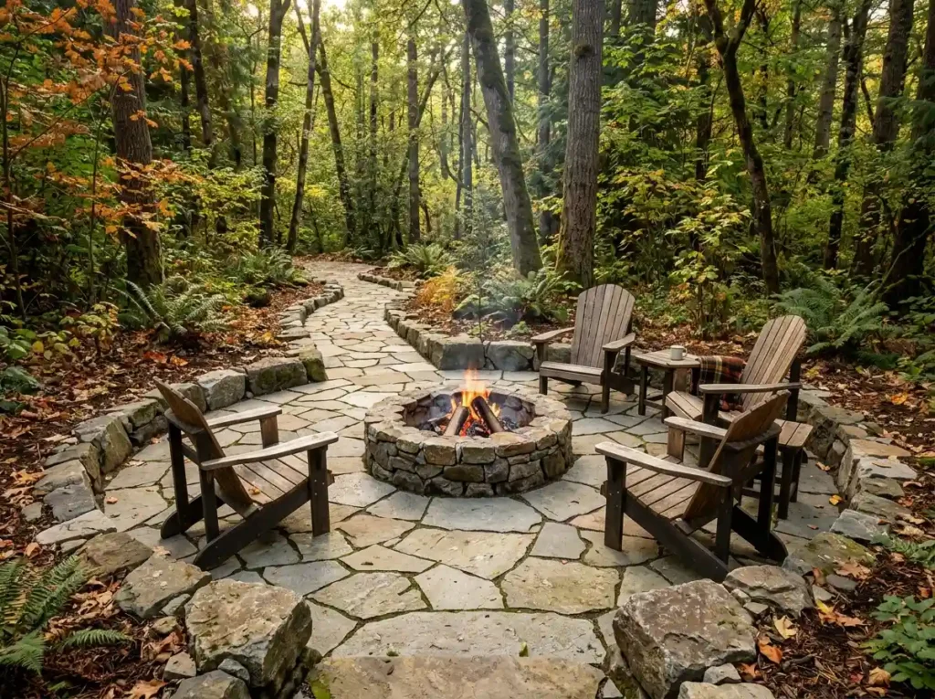Create a Rustic Fire Pit Area with Natural Stone