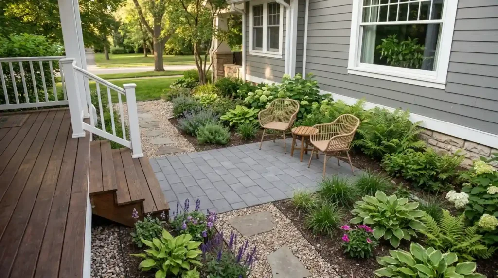 Create a Small Paver Patio Beside the Porch