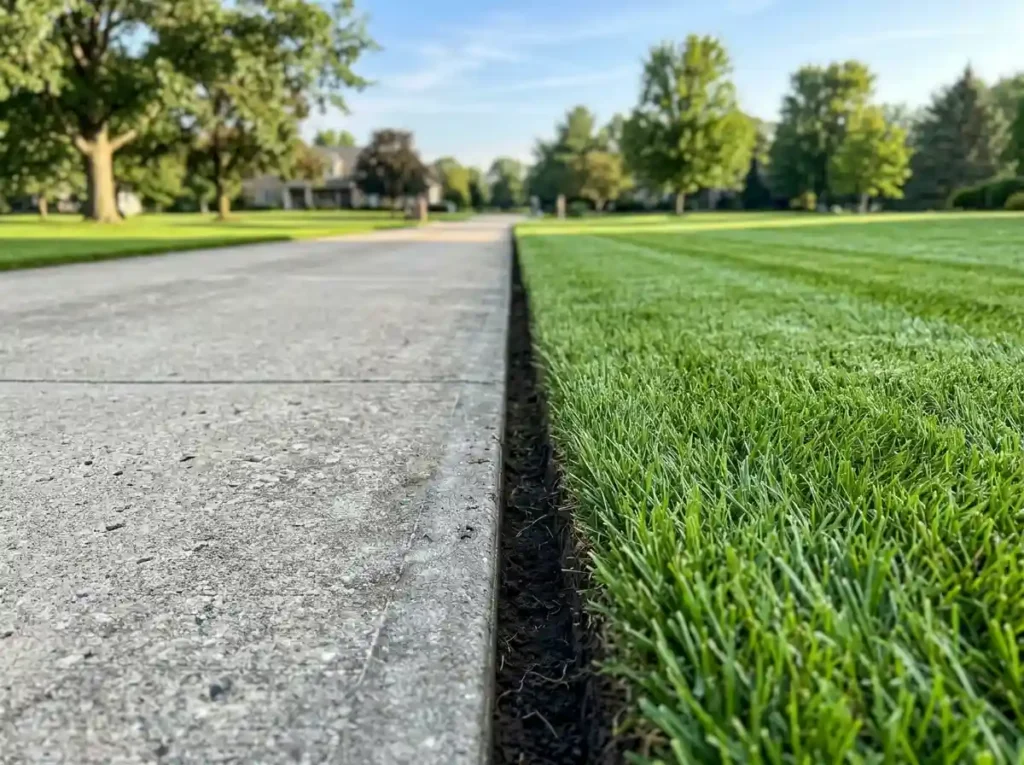 Cut Crisp Lawn Edges Along the Driveway