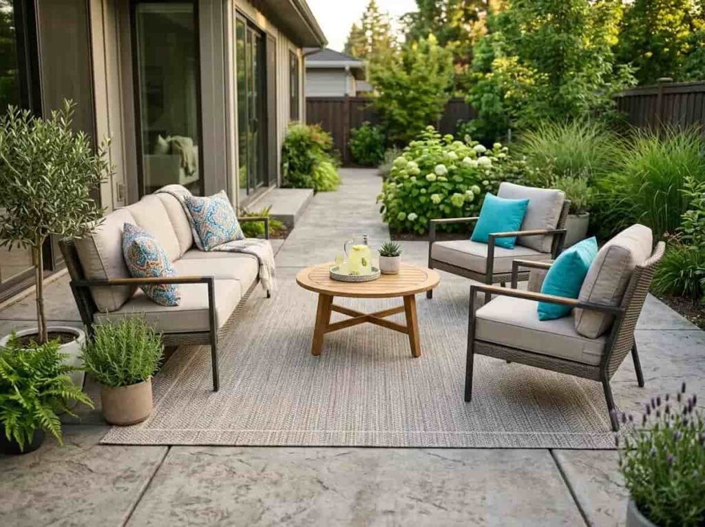 Define the Seating Area With an Outdoor Rug