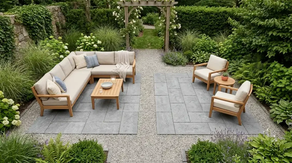 Design an Outdoor Lounge With Paver “Rugs”
