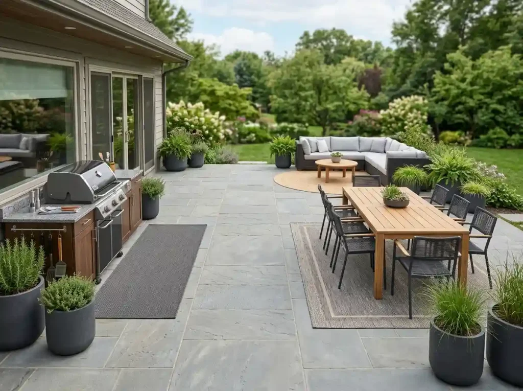 Divide a Large Patio Into Useful Zones
