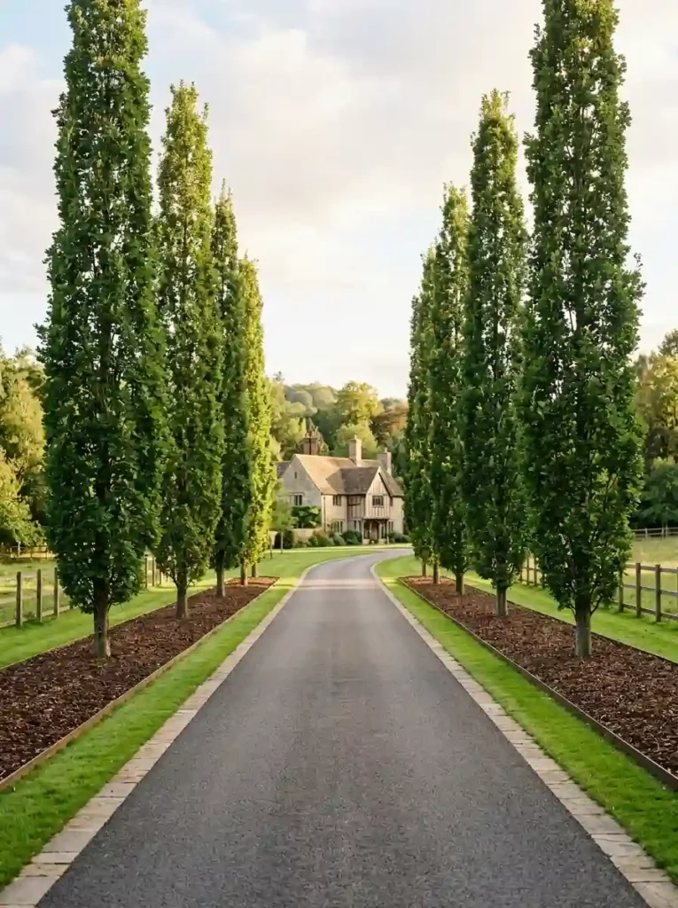 Frame a Long Driveway With Columnar Trees