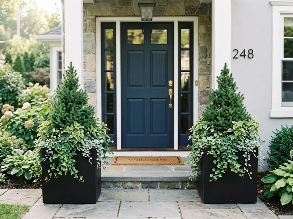 Frame the Door With Matching Large Planters