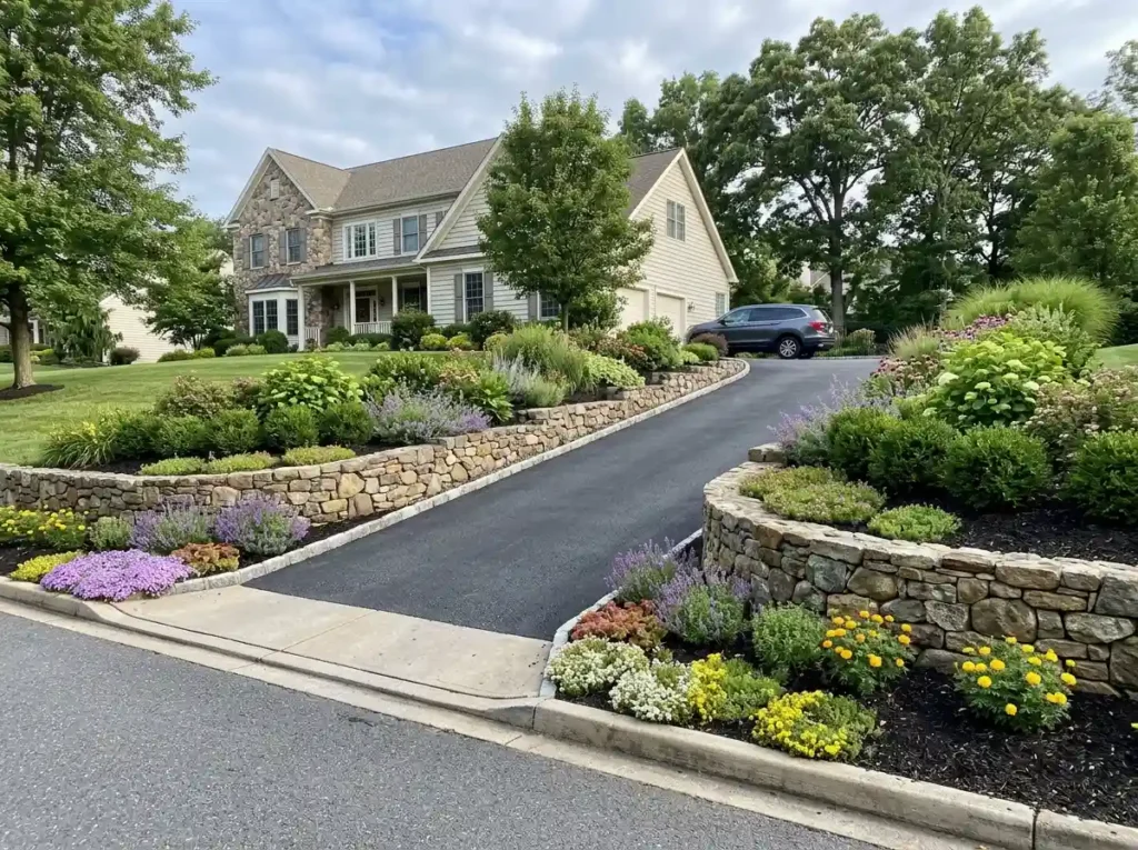 Frame the Driveway With Stepped Planting Beds