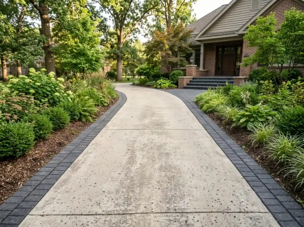 Frame the Driveway With a Contrasting Border