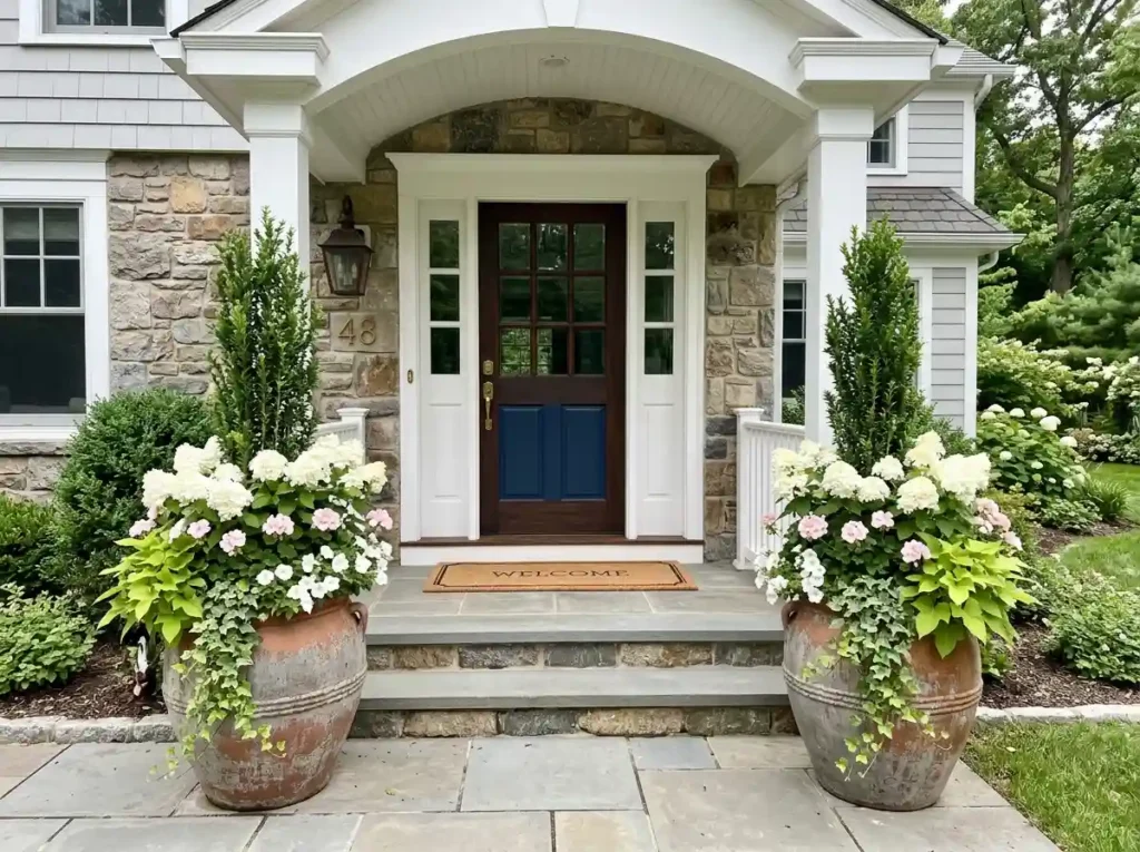 Frame the Front Door With Large Containers