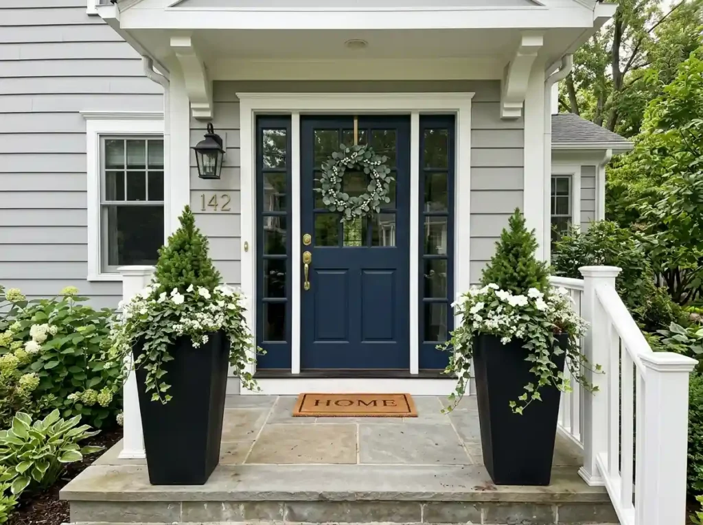 Frame the Front Door With Matching Planters