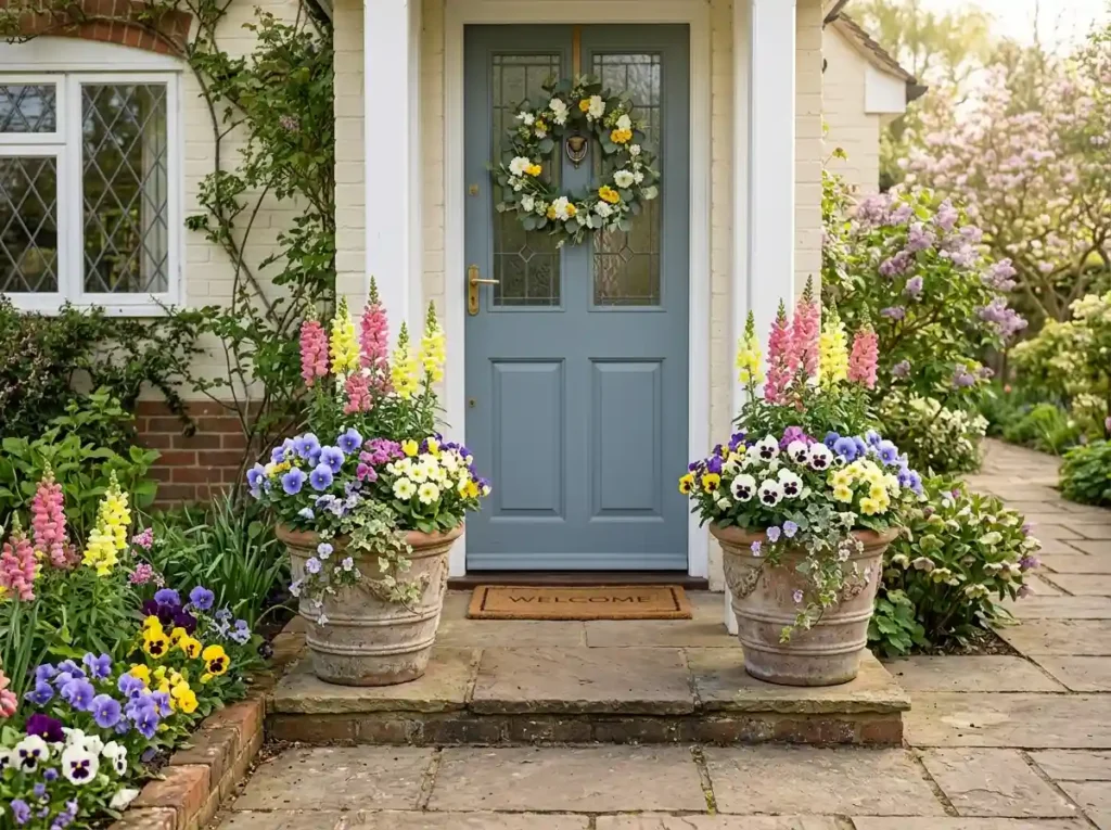 Frame the Front Door With Spring Planters