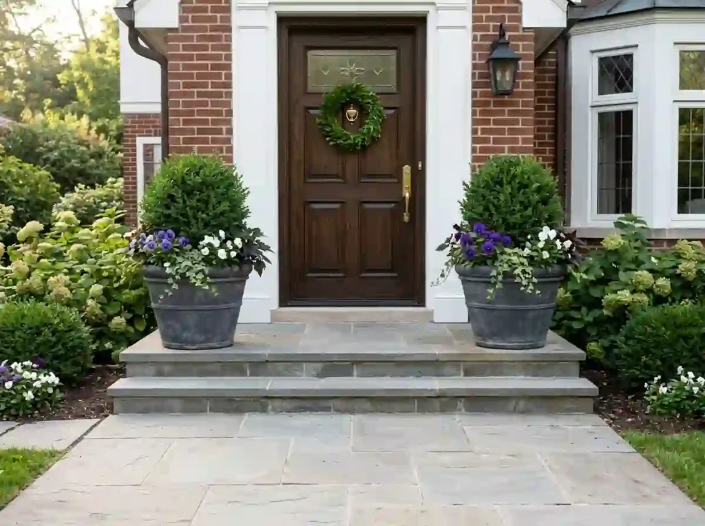 Frame the Front Door With Two Matching Planters