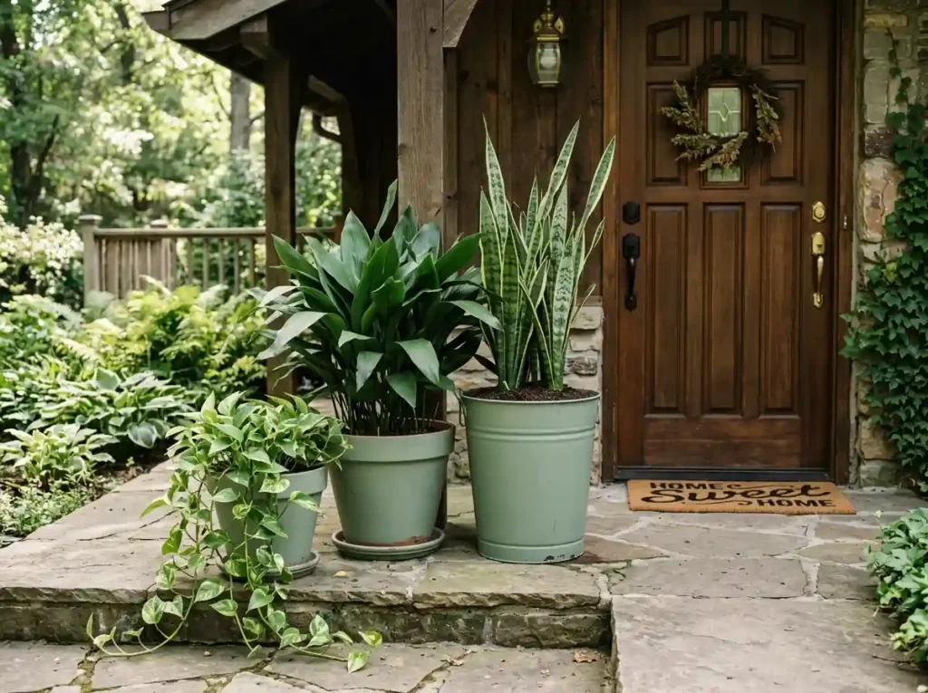 Group Reused Containers Near the Door