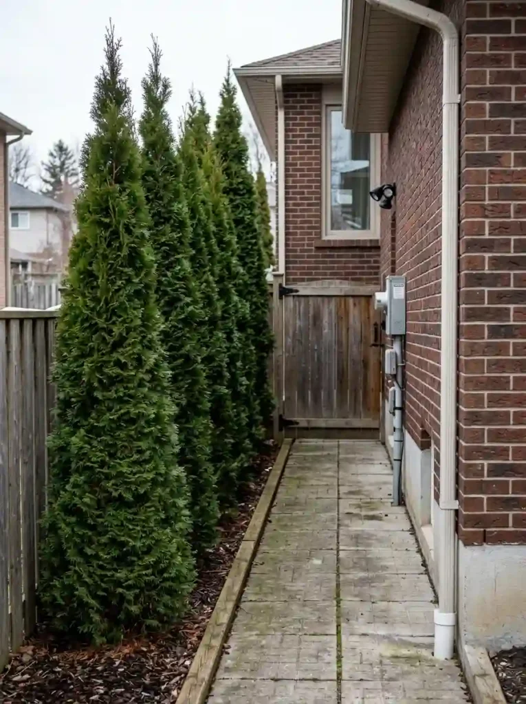 Grow a Narrow Privacy Screen Without Blocking the Path