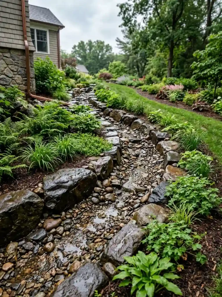 Guide Runoff With a Dry Creek Bed