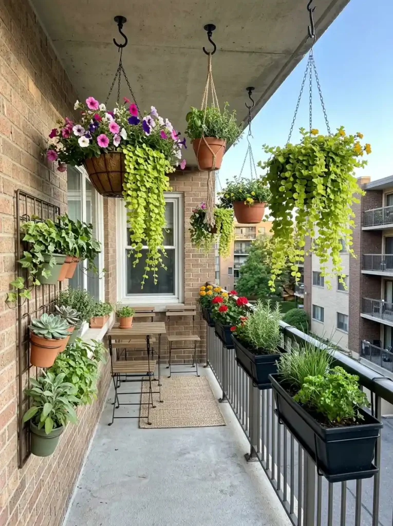 Hang Planters to Keep the Floor Clear