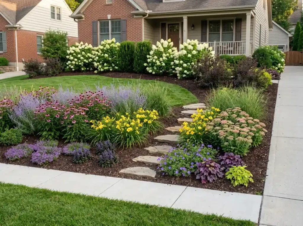Layer Shrubs and Perennials From Top to Bottom