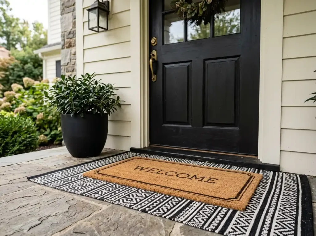 Layer an Outdoor Rug Under the Doormat