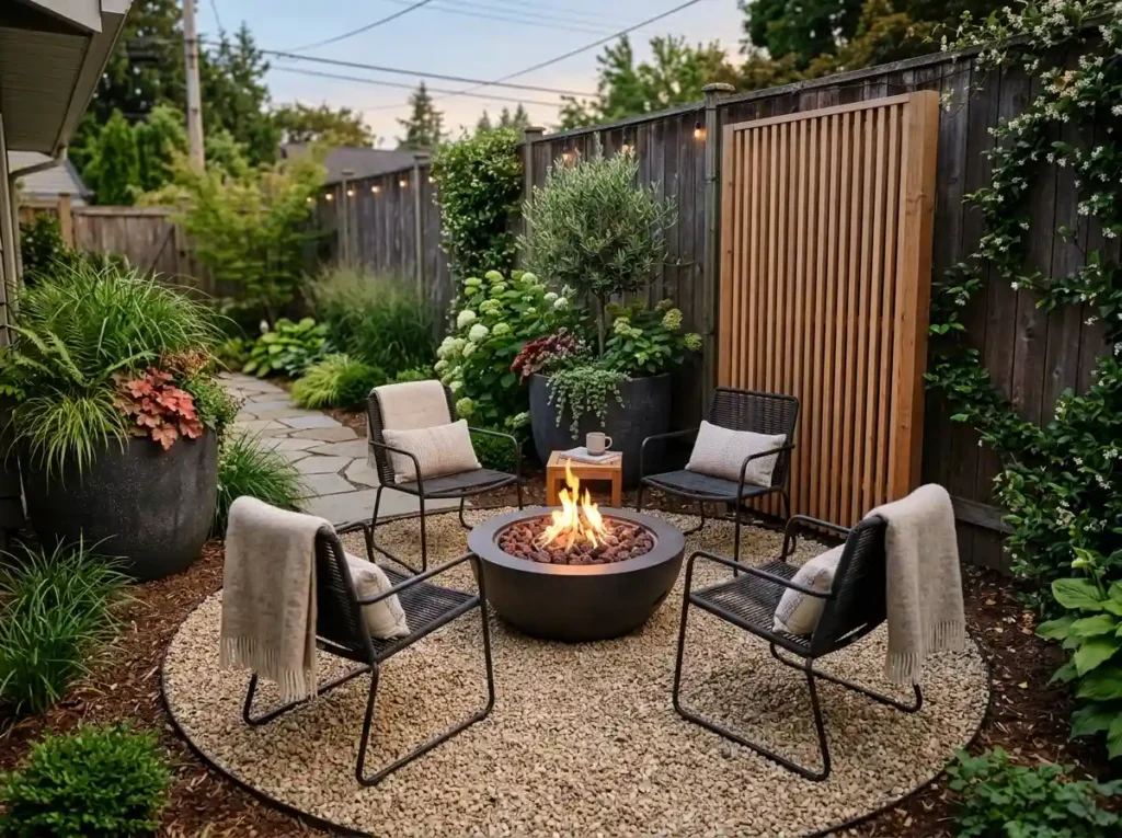 Make a Fire Pit the Center of a Small Backyard