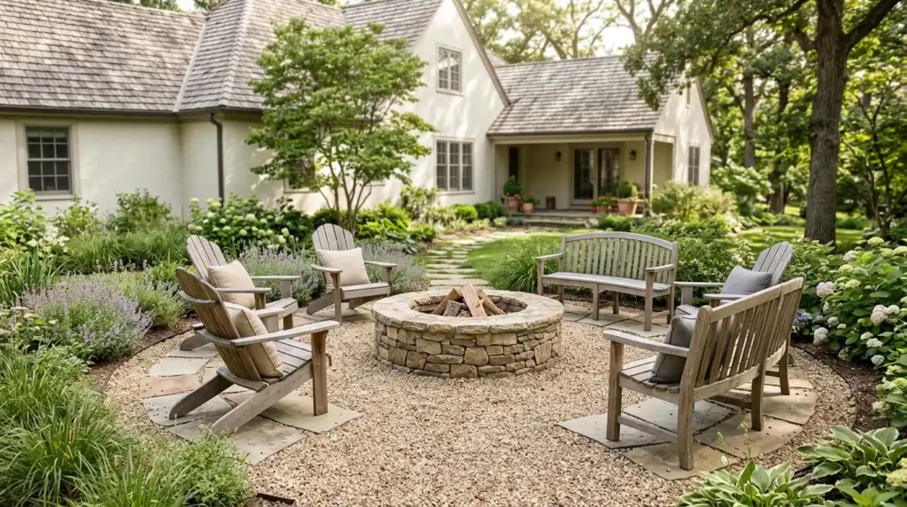Make a Gravel Fire-Pit Patio With Paver Seats