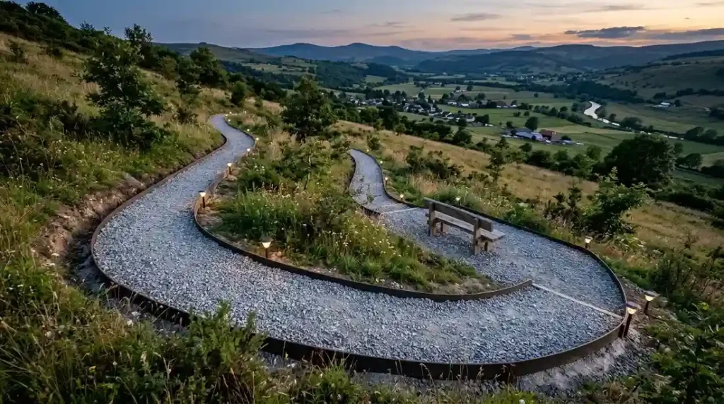 Make the Hill Easier to Walk With a Gravel Path