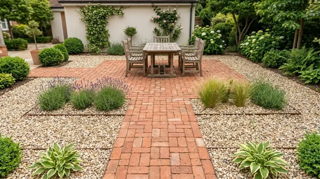 Mix Brick Pavers With Pea Gravel