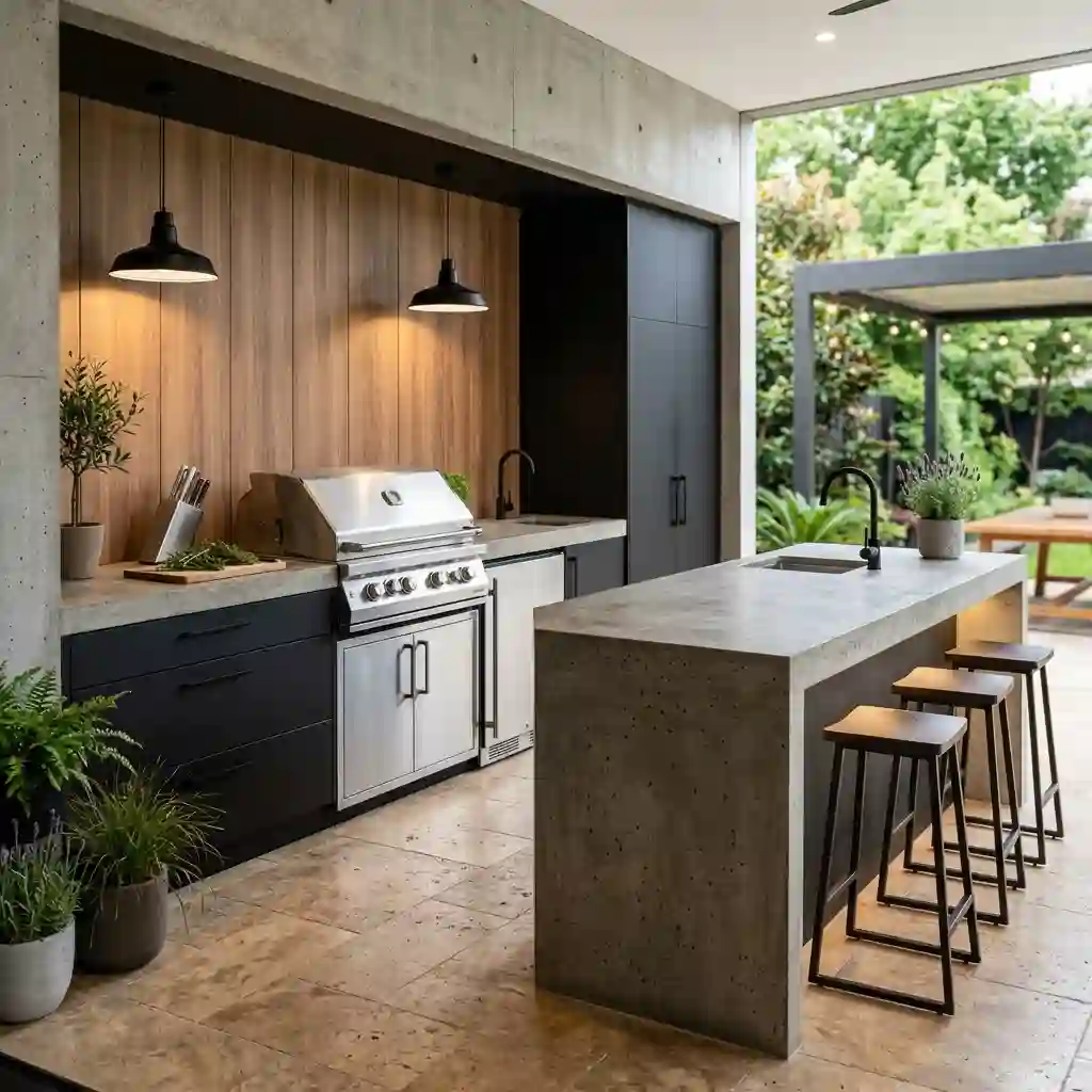 Mix Concrete and Steel for a Modern Kitchen